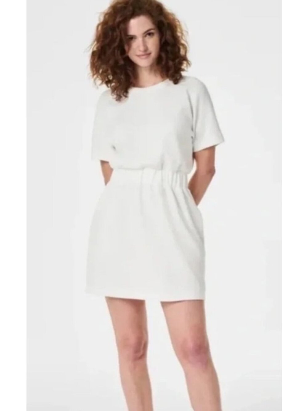 NEW Spanx Air Essentials Cinched Waist T-Shirt Mini Dress Powder White 2X Casual